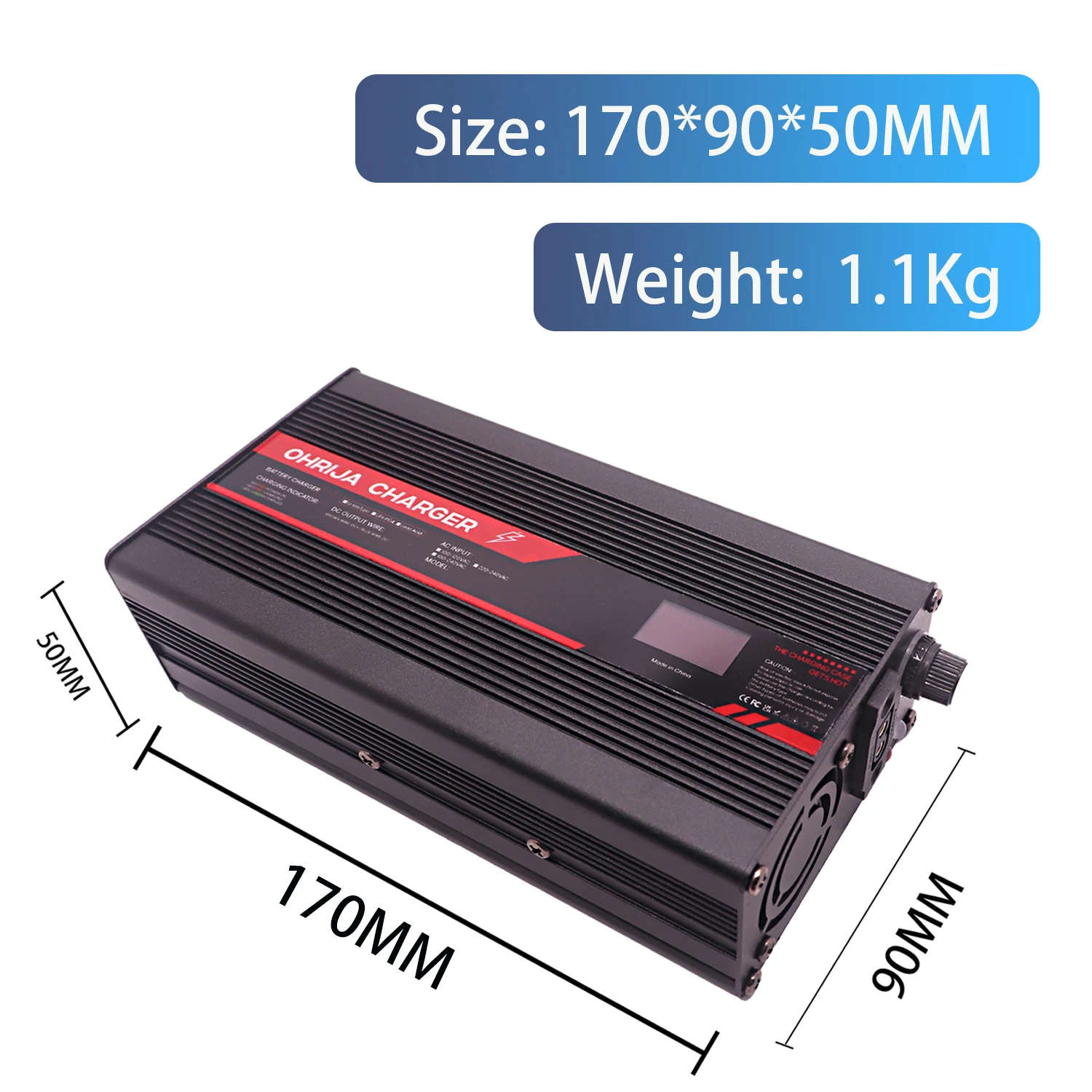 شاحن سريع لبطارية ليثيوم 42 فولت 10 أمبير لشاشة OLED 10 ثانية 37 فولت وموصل قابل للتبديل تثبيت سريع مع مروحة تبريد