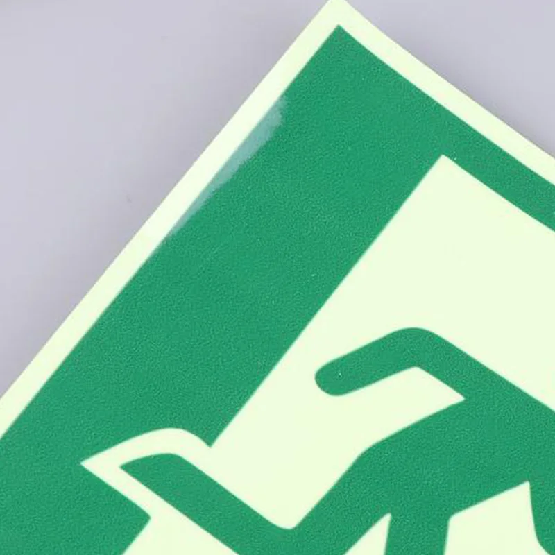 New1pcs Luminous Exit Sign -Photoluminescent Fire Evacuation Indicator With Green Border Emergency Evacuation Safety Wall Decal