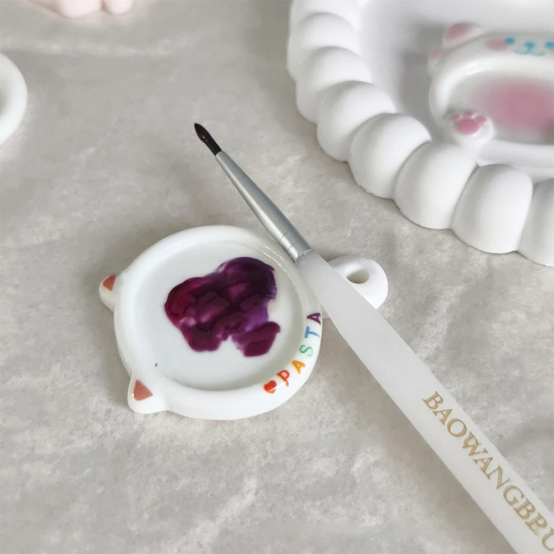 

Cute Resin Ring Paint Palette Mini Portable Ins Wind Cute Finger Palette Tone Nail Tools Art Supplies