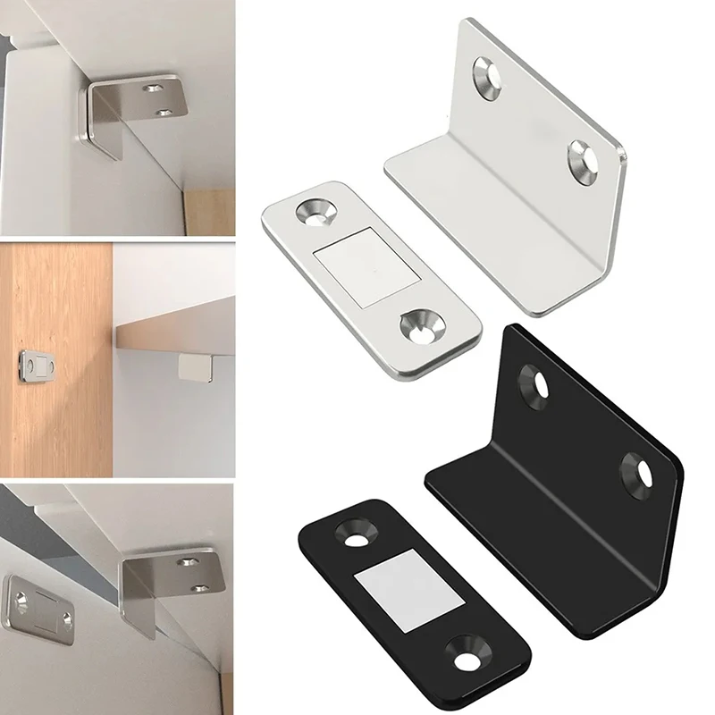 Strong Magnetic Steel Catch Latch Ultra Thin For Door Cabinet Cupboard Closer Magnet Wardrobes Drawer Self-adhesive Latch