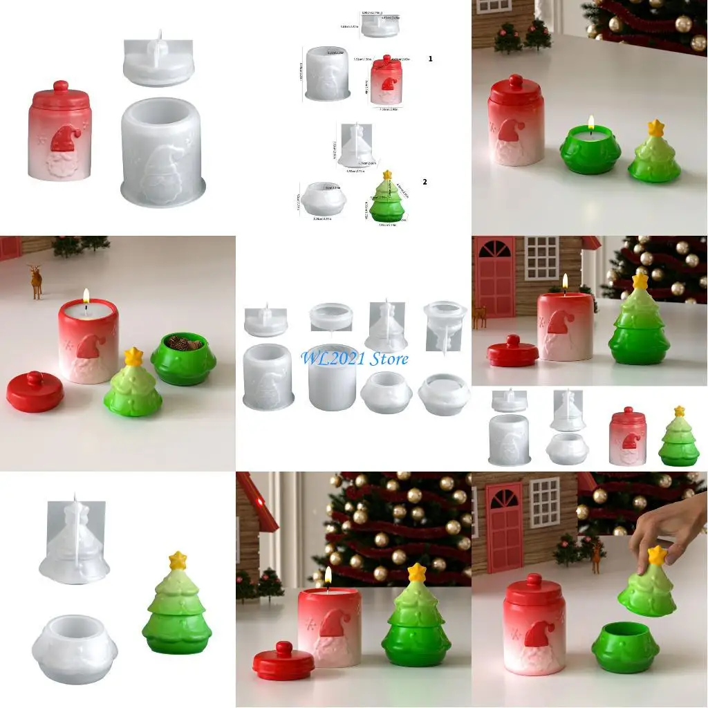 

G5GC многоразовый силиконовый плесень Санта Рождественская елка дизайнерская смола кастинг ювелирные изделия свеча