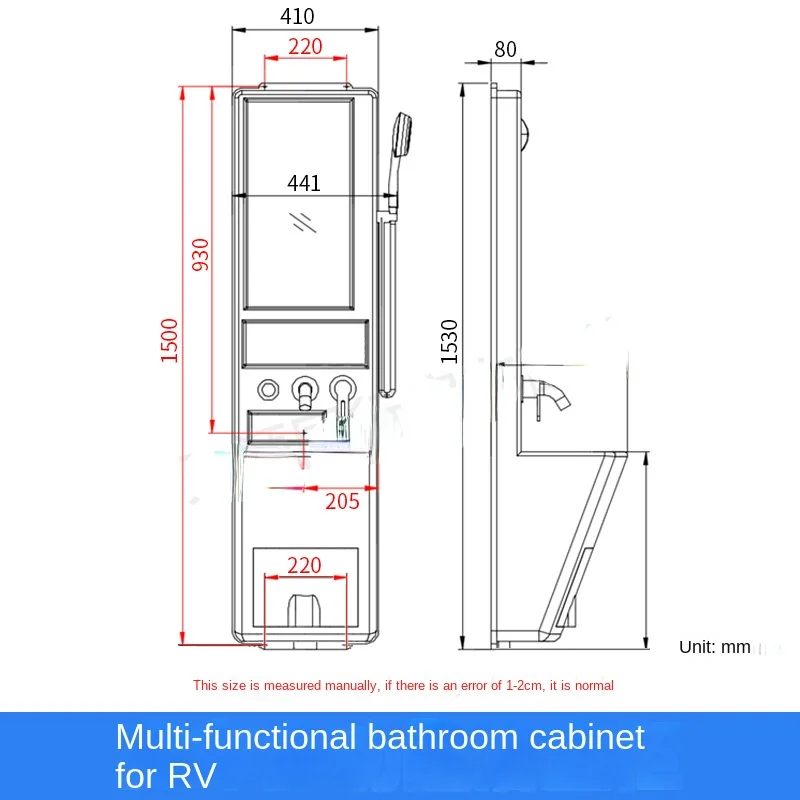 RV Modification Accessories  Cabinet Simple Cabinet Wall-Mounted Washbasin Wash Basin Integrated Bathroom Cabinet