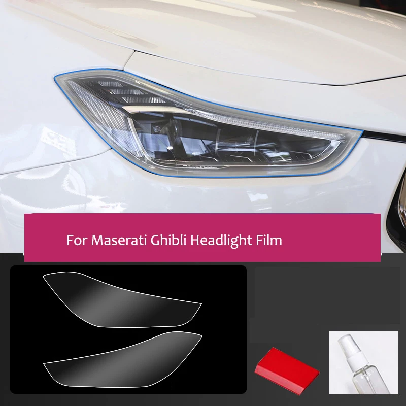 

Автомобильная пленка для передних фар Maserati Ghibli, прозрачная защитная пленка из ТПУ, наружные накладки на фары, аксессуары для автомобильных наклеек