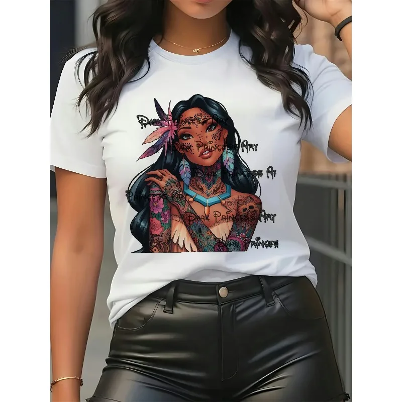 

Женская футболка с узором Покахонтас, повседневный топ с короткими рукавами и круглым вырезом с принтом и надписью «I'm Not Like Other People»