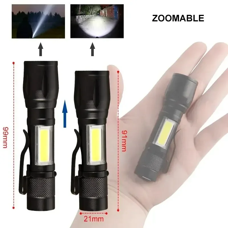 Portable USB Charging Flashlight Mini Torch LED Rechargeable Flashlight High Power Bank Camping Waterproof Long Range Lantern