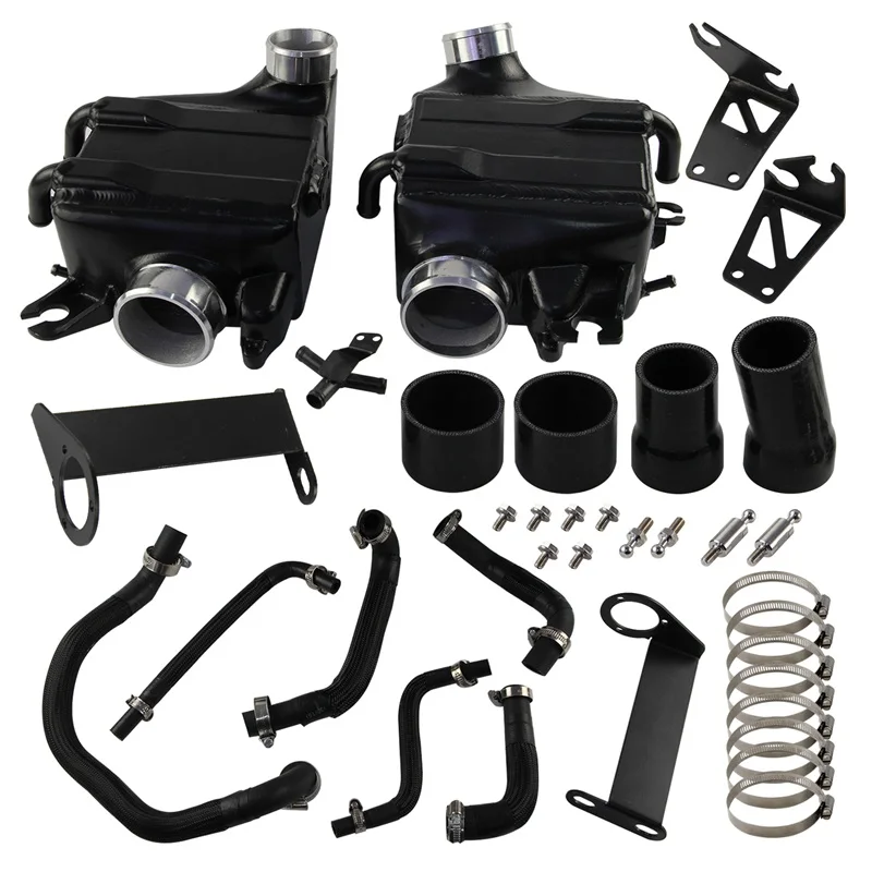 

Продукты интеркулеров воздуха-воды для двигателя Infiniti Q50/Q60 V6 VR30DDTT 3,0 л с турбонаддувом 2016 + планка и пластина, алюминий, черный