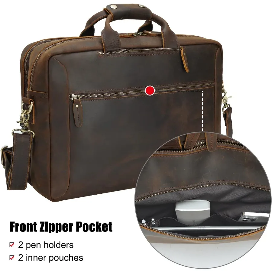 حقيبة ظهر جلدية قابلة للتحويل من TIDING للرجال مقاس 15.6 بوصة حقيبة كمبيوتر محمول للعمل والسفر عبر الجسم