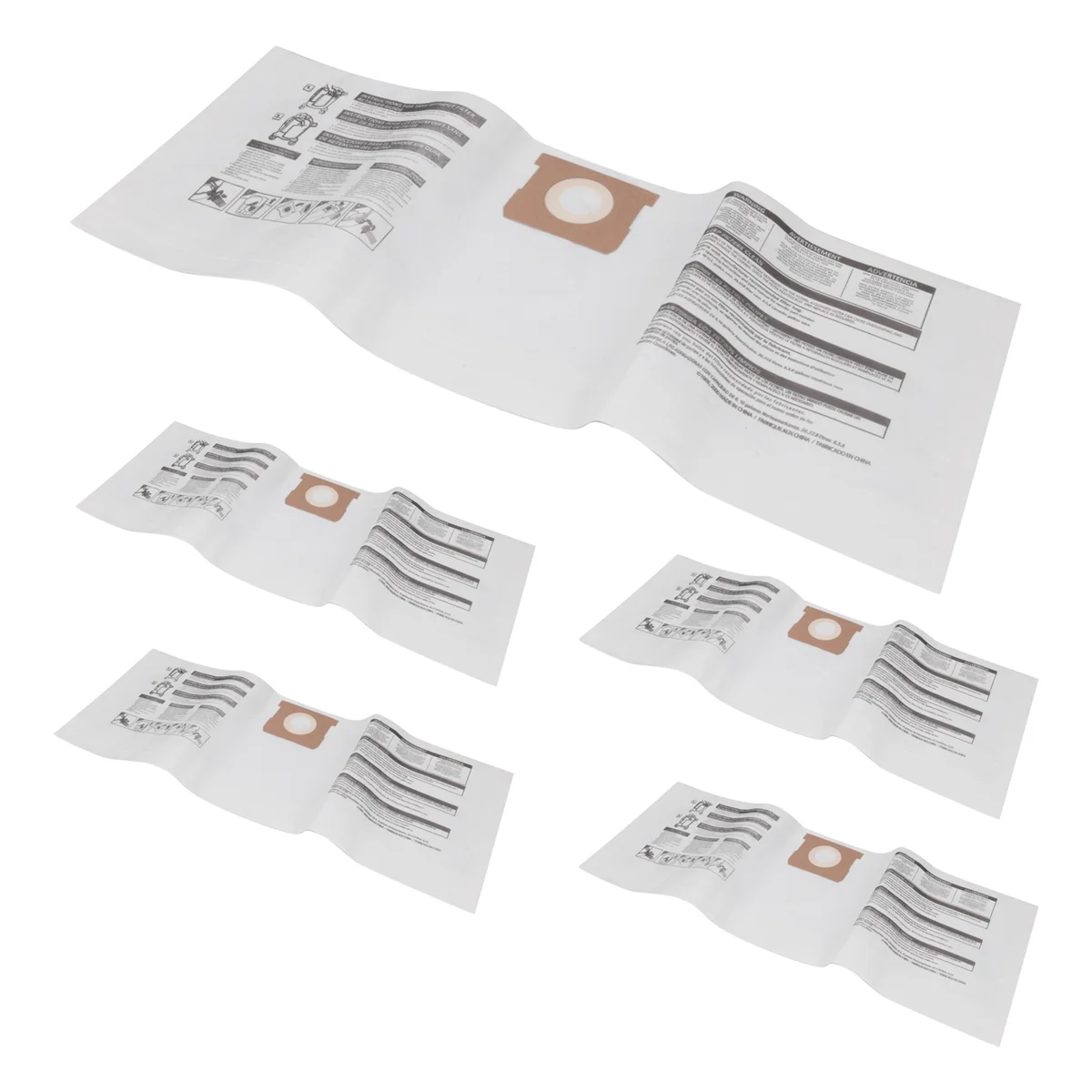 Bolsas de repuesto para aspiradora húmeda/seca, paquete de 5 bolsas de polvo para aspiradora de 5-8 galones, 9066100, 90661, 906-61