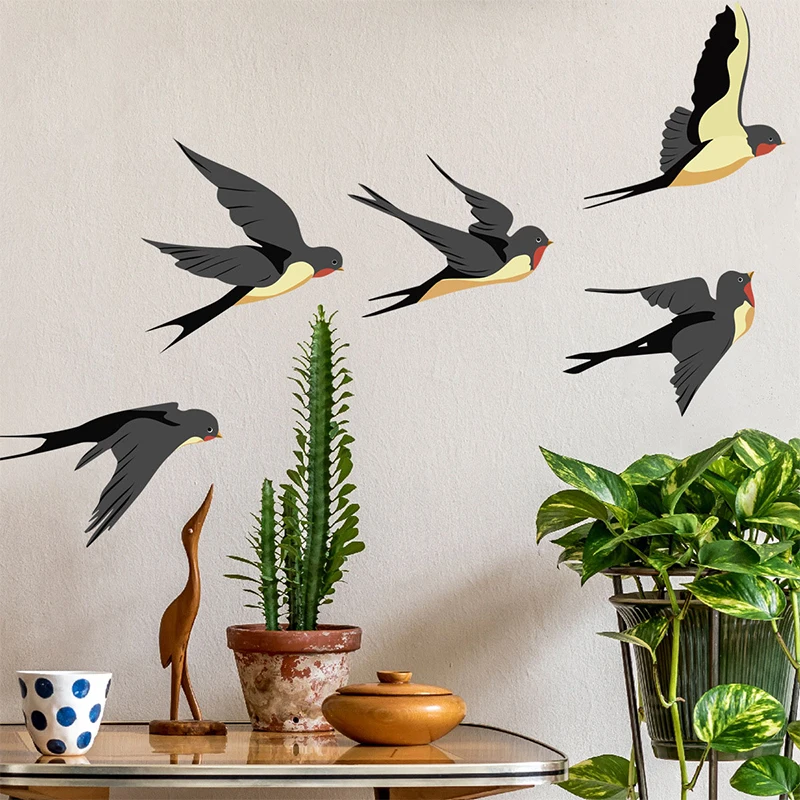 Bird and animal cartoon wall stickers, background wall, living room decoration wall stickers, self-adhesive