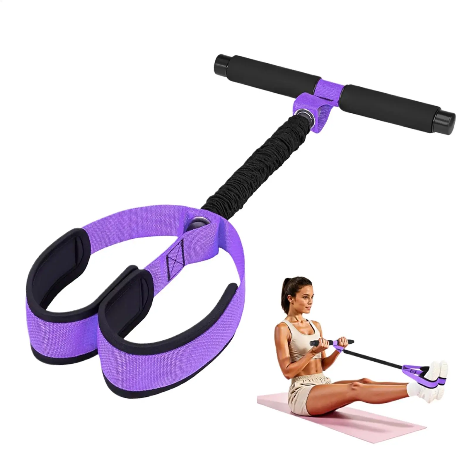 Pedal Resistance Band Ergonomic Handle Stretch Exercise Home Gym Arm And Waist Training Pedal Band For Women Men Yoga Home Gym
