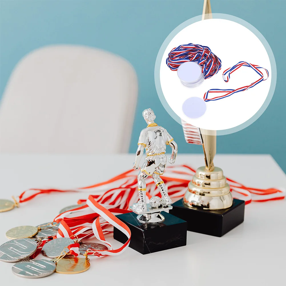 

12pcs Award Medals Vibrant Colored Ribbons Child Friendly Lanyard For Kids Diy Decor Competition Sports Events School Activities