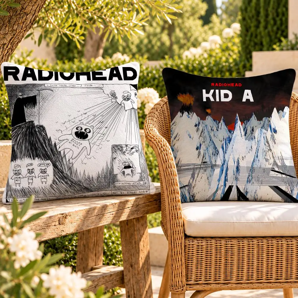 Band Alternative Rock Radiohead Cushion Cover Soft Plush Throw Pillow Cover Washable Sofa Bed Patio Chair Home Decor