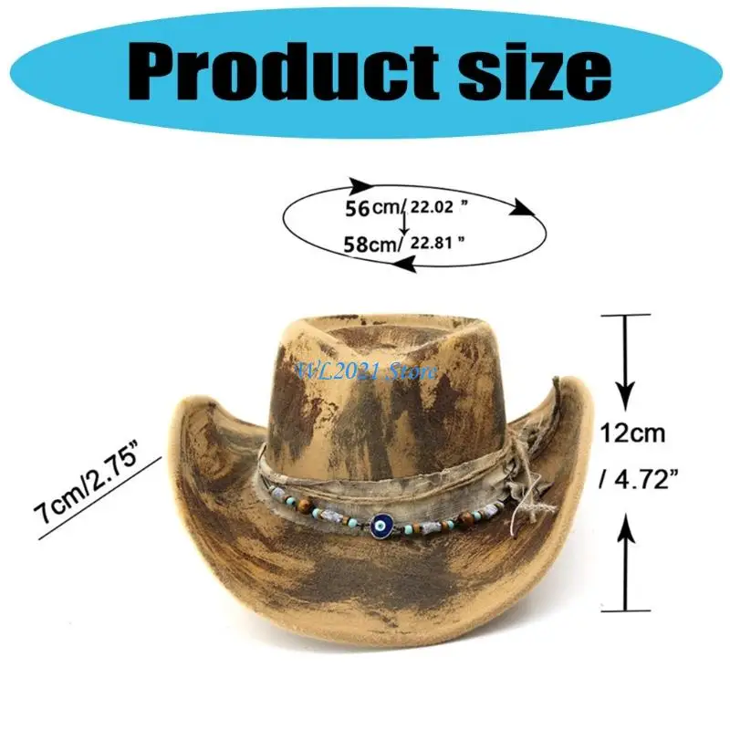 G5GC Cowboy أغطية رأس كاكي مخطط ألوان النسيج لموضوع الحدث الدعائم #6