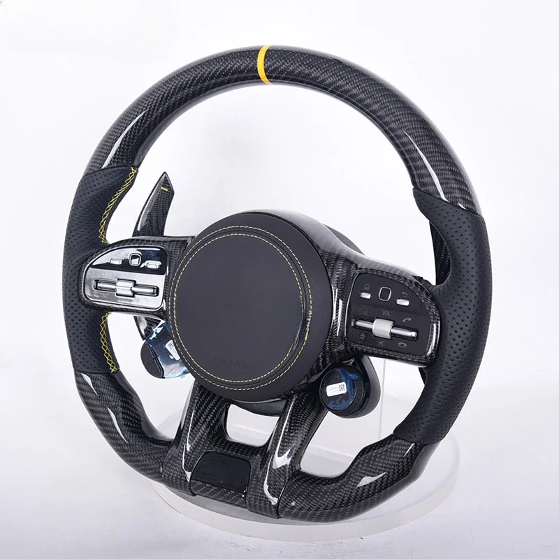 Fit For Mercedes Benz A/C/E/S Class Old Model To New Carbon Fiber Steering Wheel With LEDcustom