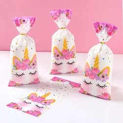 25/50/100pcs Unicorn Candy Bag Gift Packing Bags Rainbow Unicorn Birthday Party Decor Gift Candy Bag Baby Shower Party Supplies