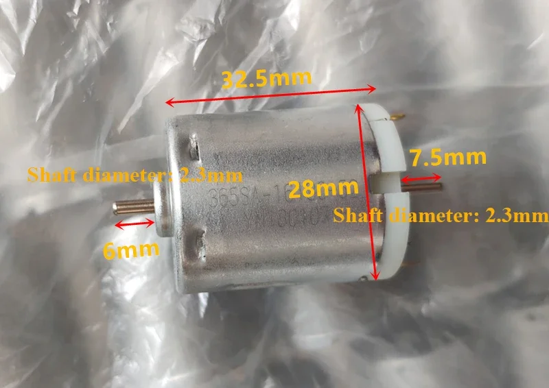 Micro 365SA-16130 Carbon Brush Motor DC 12V-18V 10500RPM High Speed Strong Magnetism Dual Shaft for Toy Car Boat Model