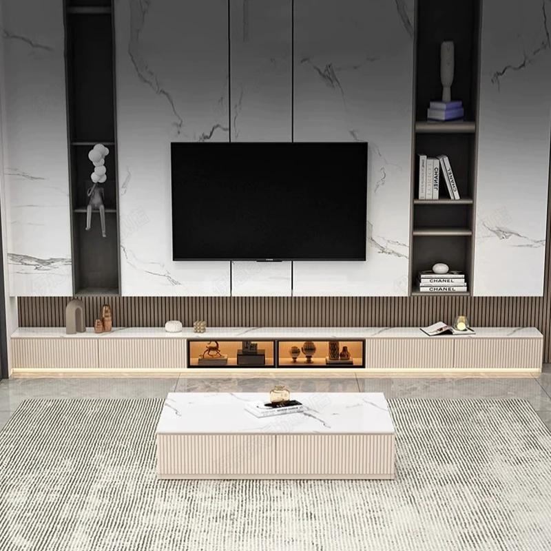 Console Led Tv Stand Mobile Luxury White Display Tv Stand Retro Modern Sofa Cup Holder Floor Cheap Armario Para Tv Furniture