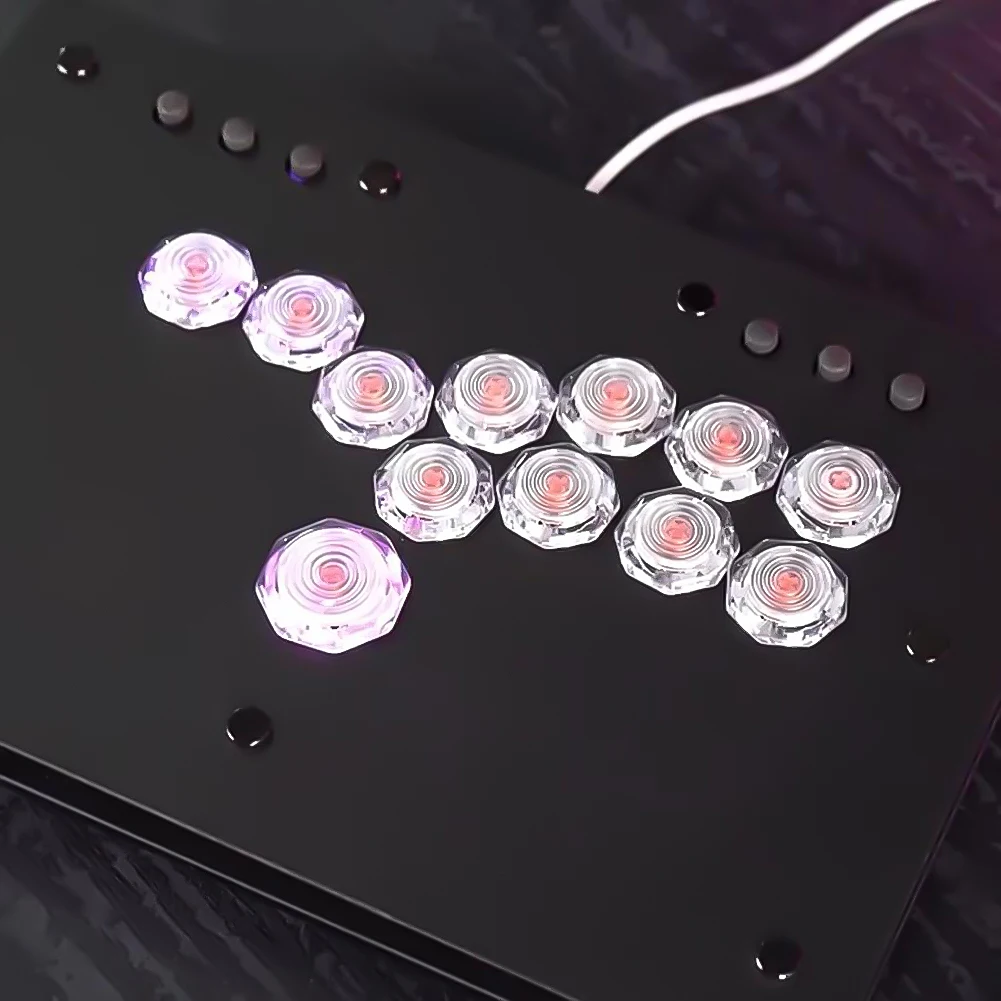 Crystal Buckle Buttons Cap For Hitbox Arcade Controller Mechanical Keycap Ultra-slim Low Profile Buckle Button for Hitbox Arcade