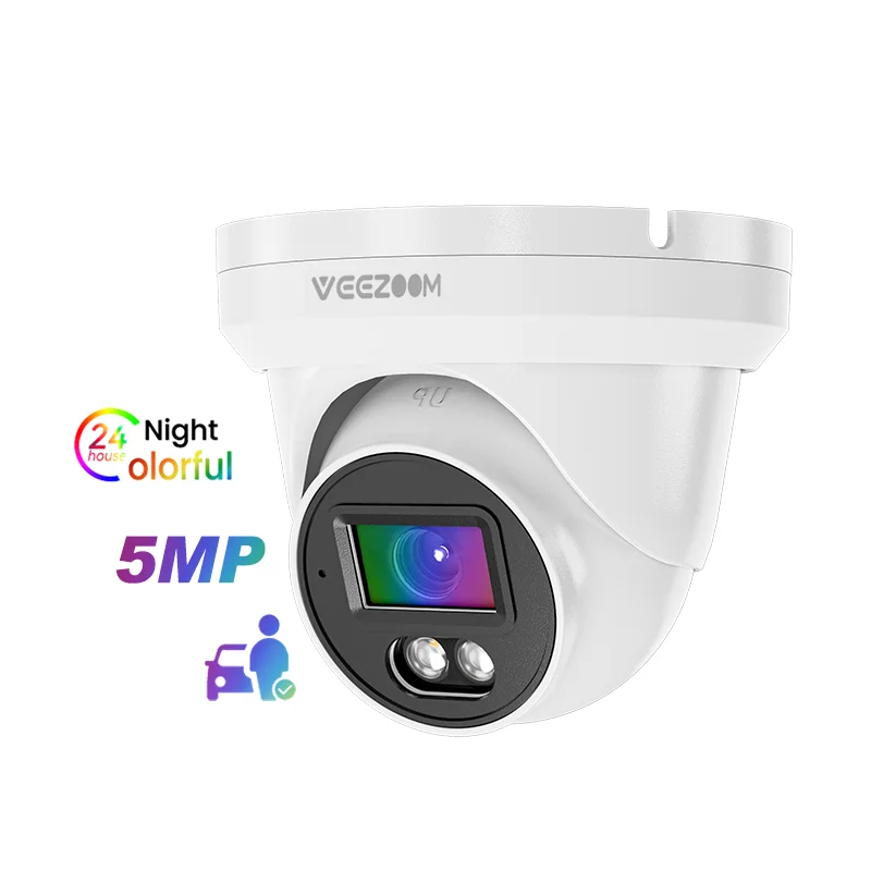 

2026 H.265 Human Detection 2.8mm Lens Surveillance IP Network Turret Camera Full Color Night Vision Outdoor Eyeball Security Ca