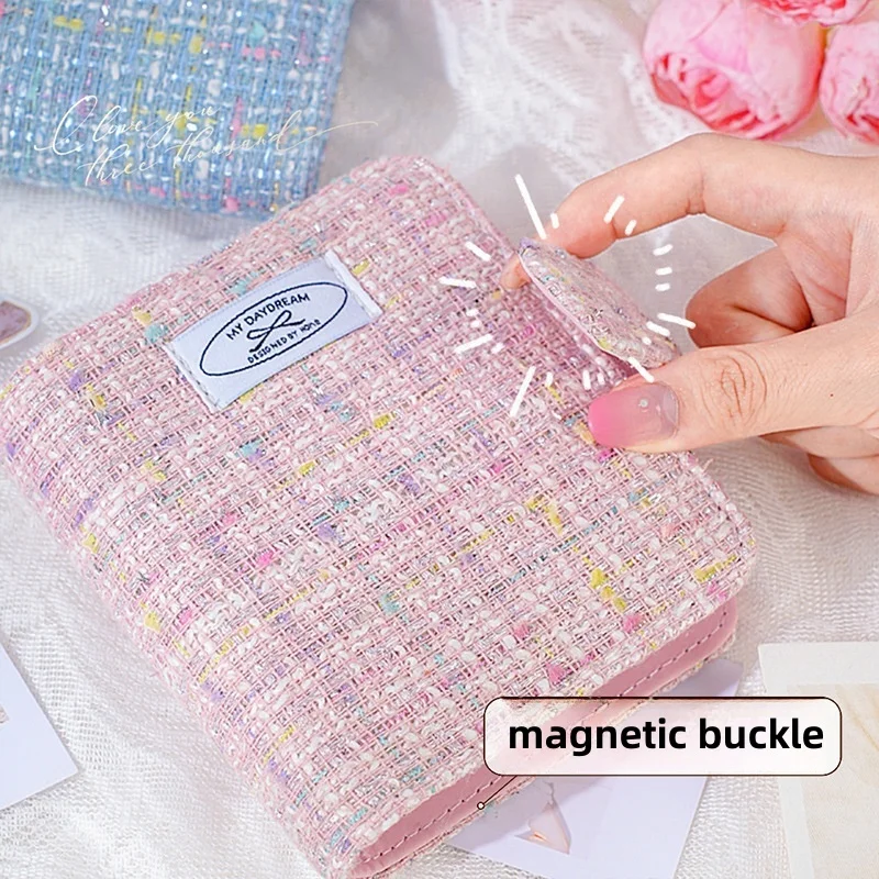 Elegant Fabric Card & Photo Organizer Cute Single Pocket Storage Album for K-pop Collectors Idol Photo Album and Postcards