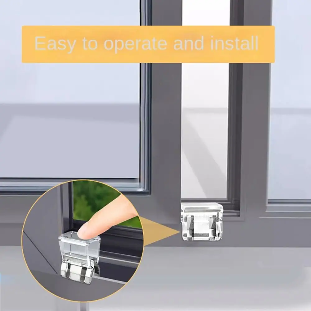 New Plastic Window Lock Aluminum Alloy Fixed Limiter Furniture Lock Buckle Transparent Buckle Window Fixed Limiter Window image 3