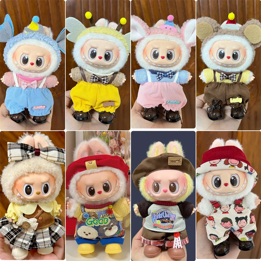 2025 New Labubu 17cm Doll Clothes Outfit Accessories for Korea Kpop Exo Labubu V1 V2 Idol Cool Handsome Clothing Gift image 5