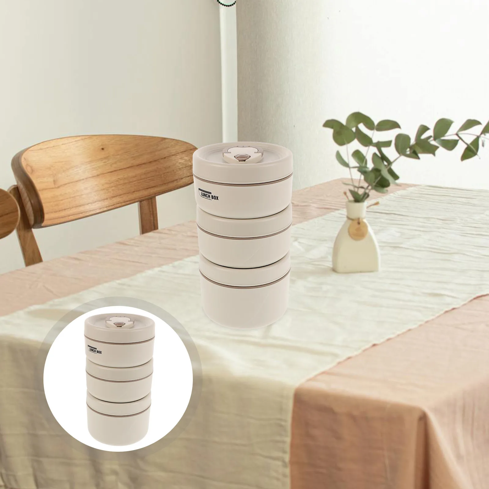 

3Pcs Stainless Steel Insulated Stackable Lunch Containers Thermal Leakproof Portable for Work School