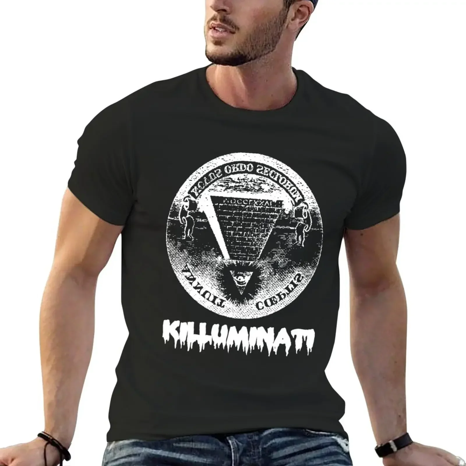 

Killuminati black T-Shirt Short sleeve tee customs design your own korean fashion Men's t-shirt graphic harajuku men clothing