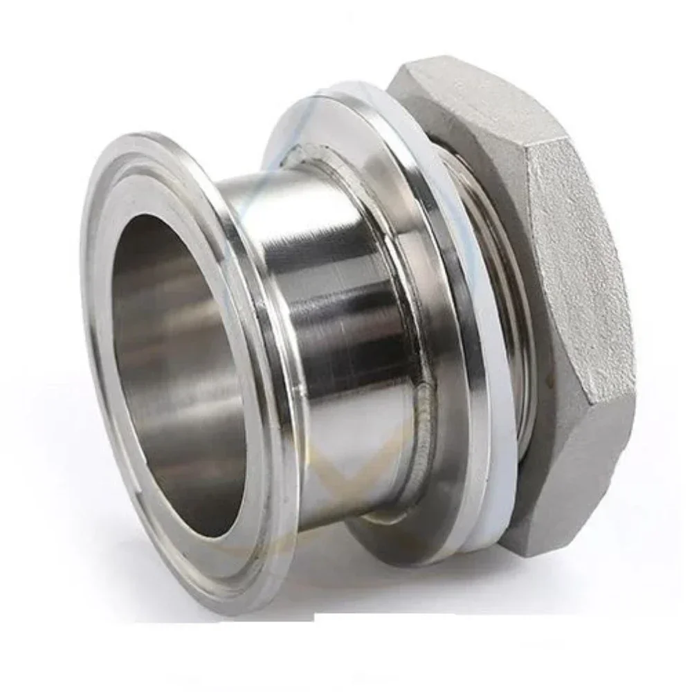 1,5 "2" Tri Clamp podwójna okucie 1,25 "1,5" BSP złącze do montażu rur sanitarnych grodziowy zbiornik na wodę stal nierdzewna 304 Homebrew