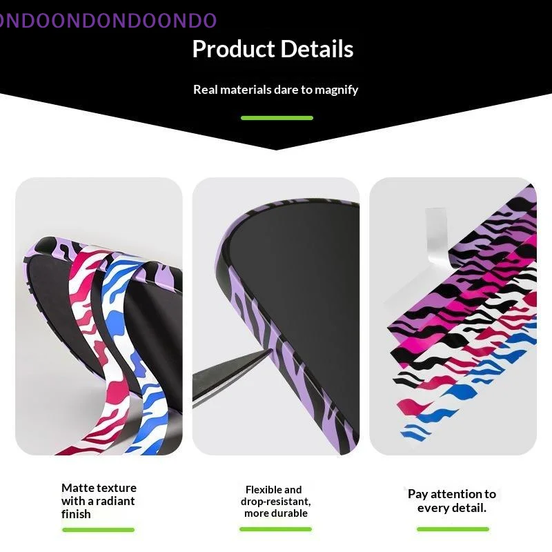 Zebra Print Pickleball Paddle Edge Protection Tape Non-Slip Edge High Adhesion Matte for Casual Home Court Play