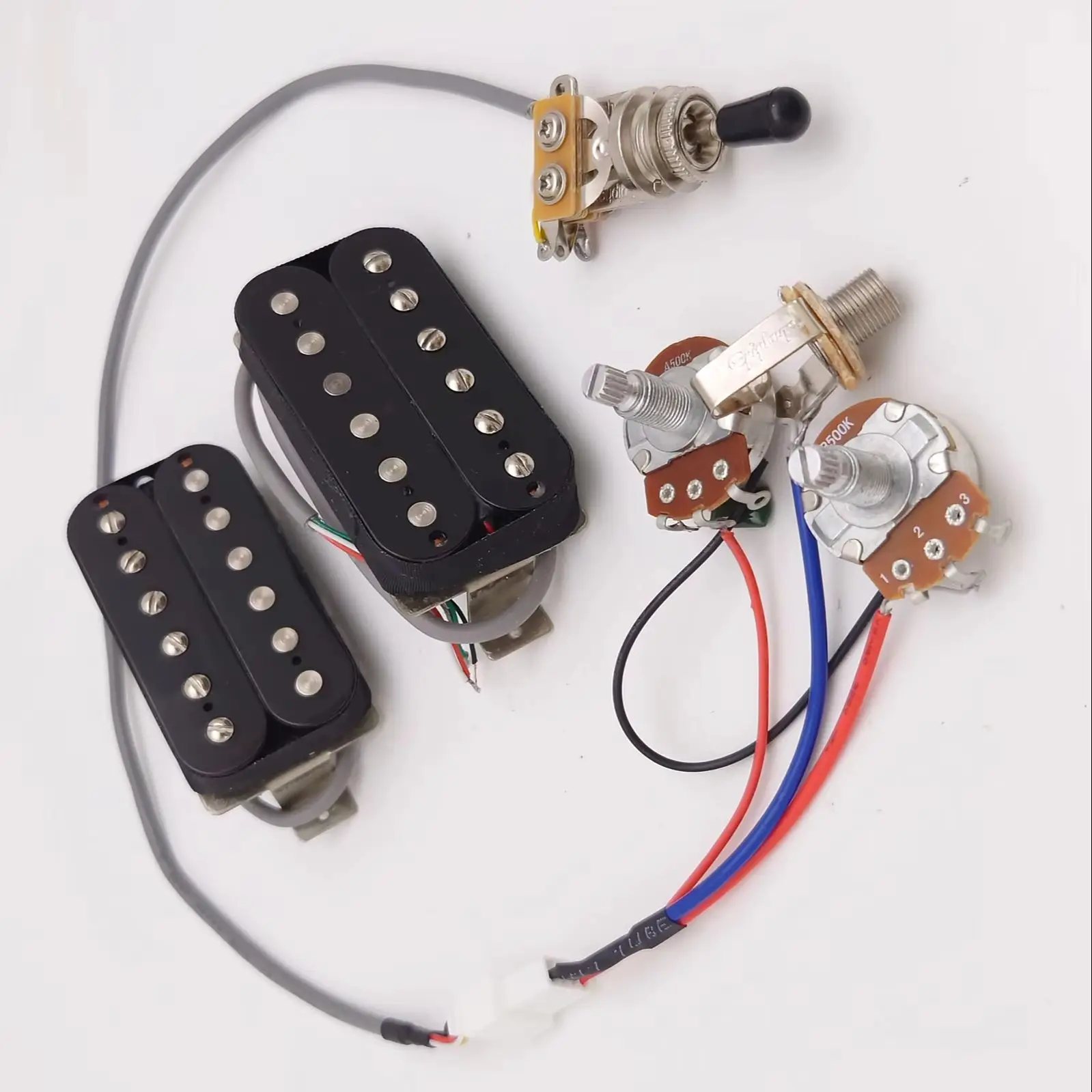 Alnico 2 Classic 57 Guitar Humbucker Pickups Set 50/50mm Bridge Neck 4C 1V1T for L/P Electric Guitar