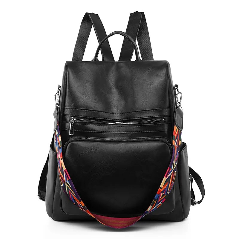 Women PU Leather Backpack Rucksack Casual Multifuction Female School Bag For Teenager Girls High Quality Shoulder Bag For Lady