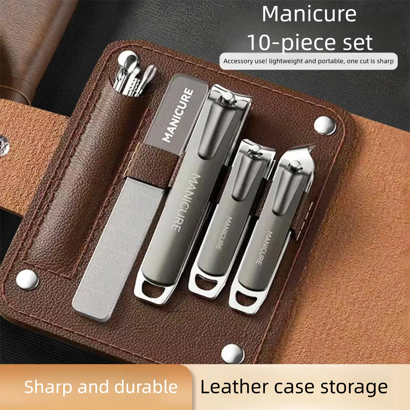 

Portable Nail Clippers & Manicure Pedicure Set - Complete Nail Care Kit with Clippers, File, Cuticle Remover & Tools