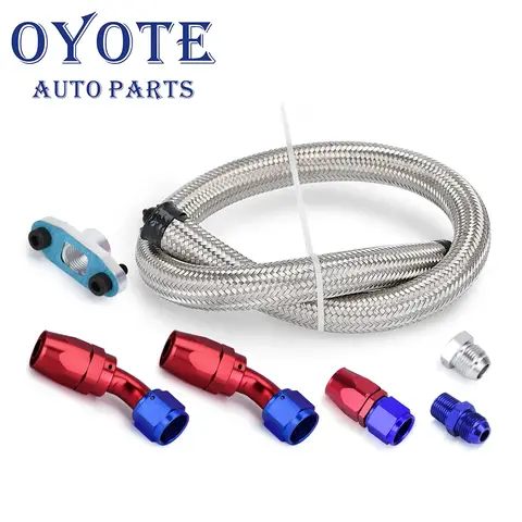 OYOTE 10AN Turbo Oil Return Drain Line Kit Fit For AN10 T3 T4 T04E T70 T66