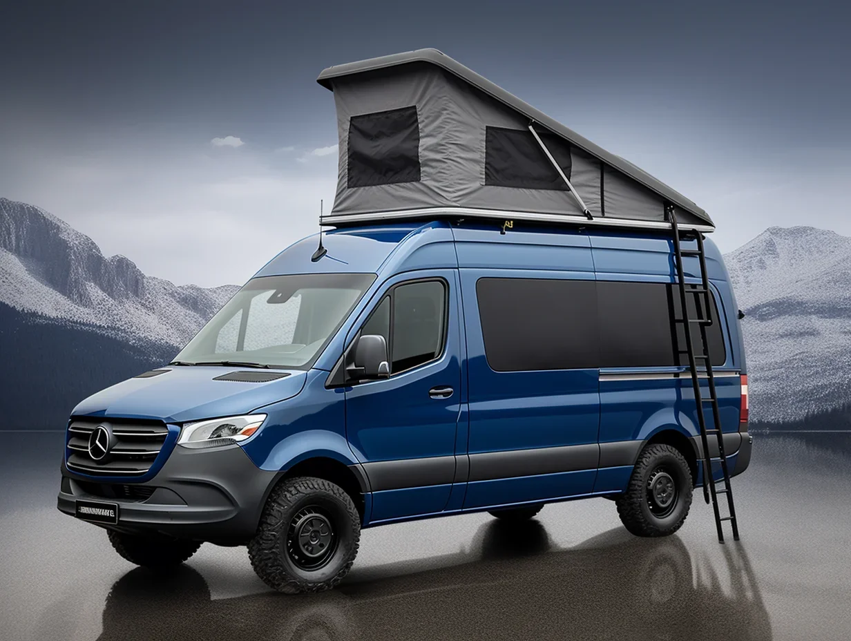 Mercedes Sprinter Camping Accessories Rooftop Tent Softshell Camper Van For Extra Space Van Accessories Rv Interior Accessories