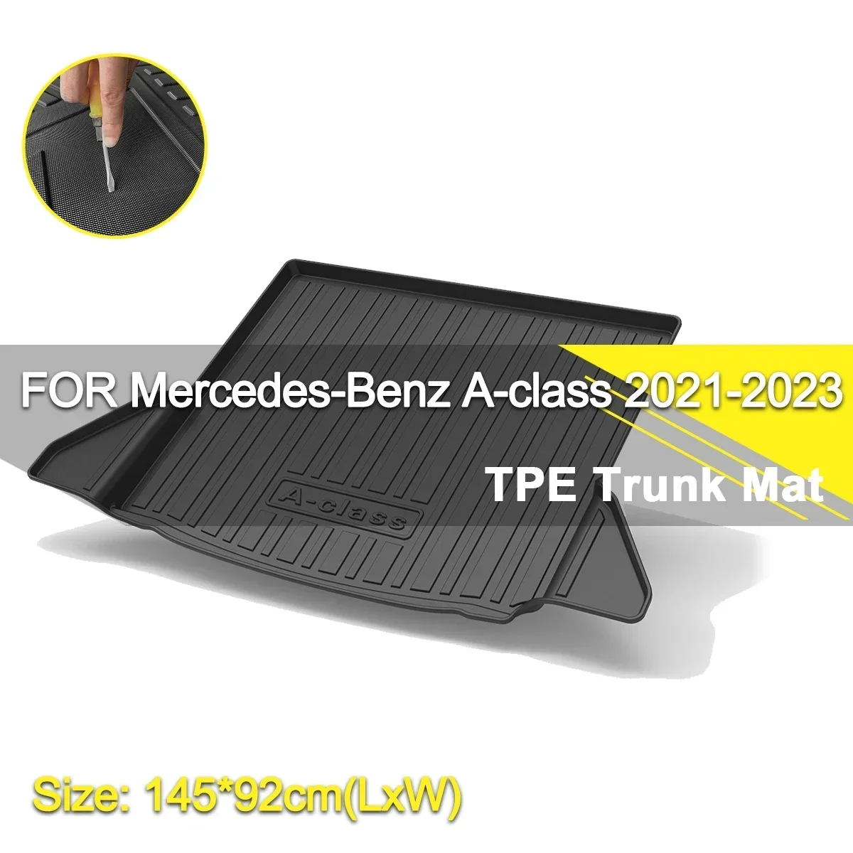 

Car Rear Trunk Cover Mat Waterproof Non-Slip Rubber TPE Cargo Liner Accessories For Mercedes-Benz A Class 2021-2023