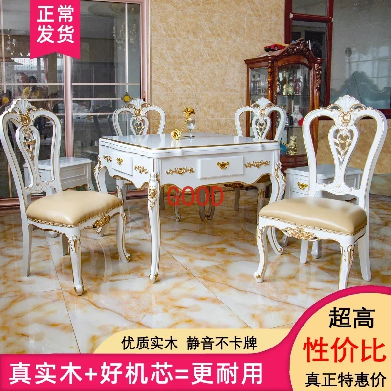 Electric Automatic European-Style Solid Wood Villa Household Mahjong Machine