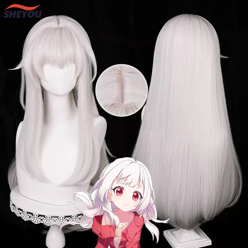 

Clara Cosplay Wig Game Honkai: Star Rail Silver White Pink Long Straight Heat Resistant Synthetic Hair Anime Wigs + Wig Cap