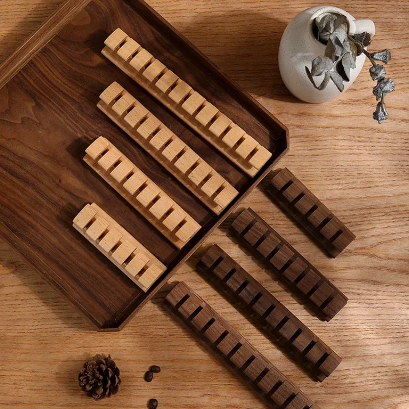 Wooden Cable Management Grid Desktop Data Cord Organizer Electric Wire Routing Wrapper Efficient Storage Fixer for Desk