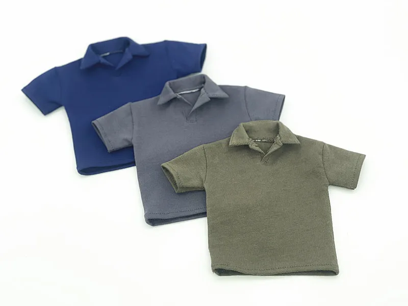 

1/6 Scale Men's Turndown Collar Polo Shirt Model for 12''Figures Bodies DIY Accessories