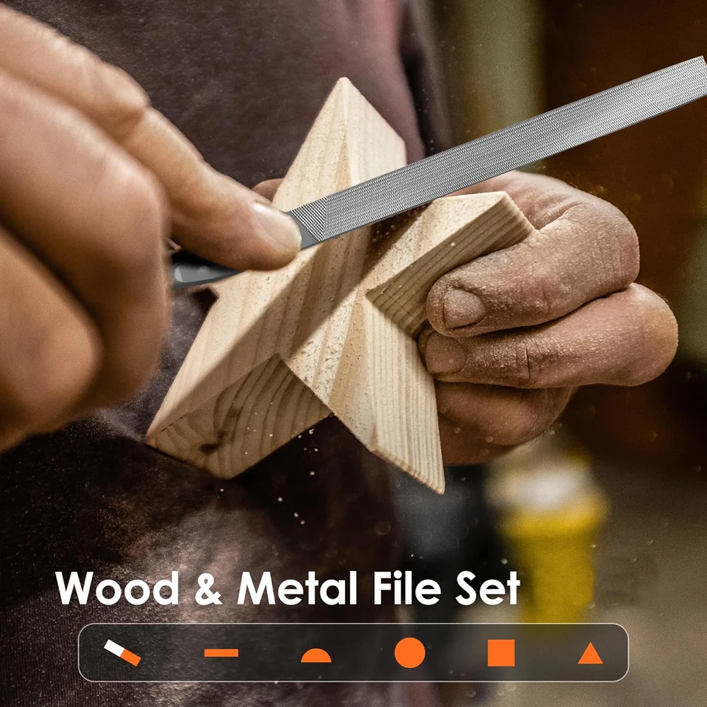 Nadelfeilen-Set, 5/10 Stück, Feilen-Set aus Kohlenstoffstahl, rutschfester Griff, Handmetall-Werkzeuge für Holz, Kunststoff, Modell, Schmuck und Heimwerker – Detail 14