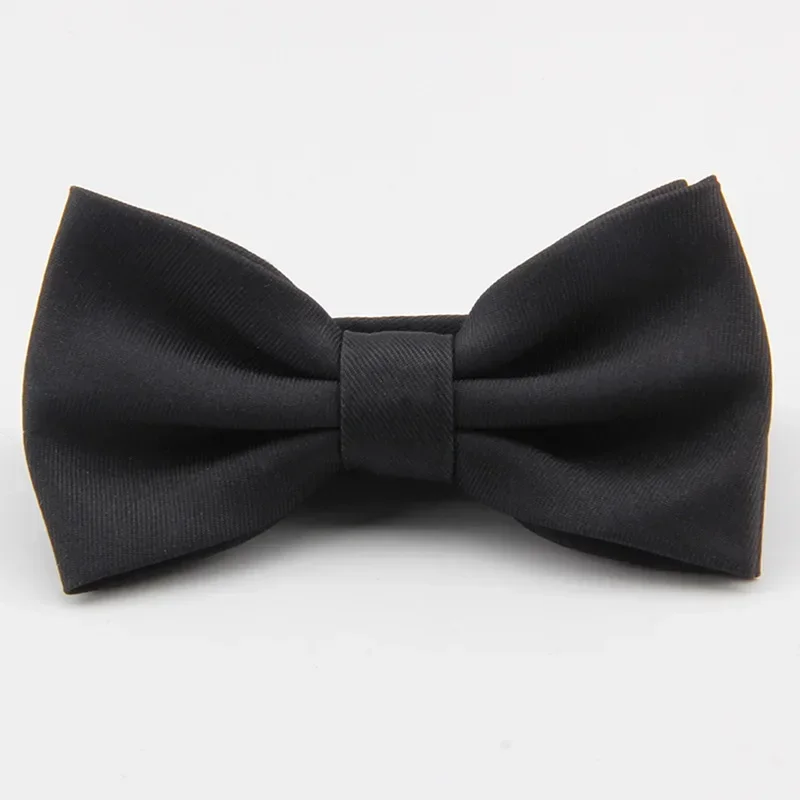 New business fashion casual pure color polyester silk wedding groom and best man monochrome bow tie available for men and women