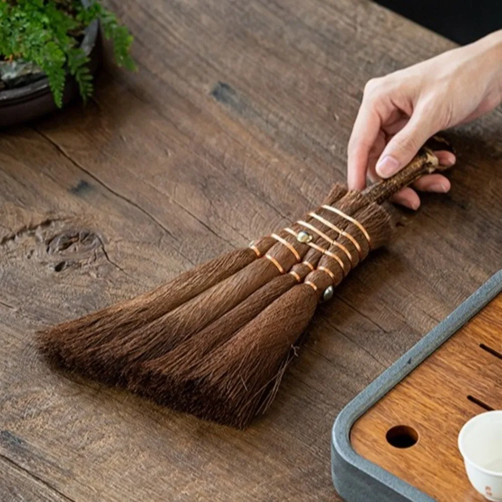 New Natural Asian Whisk Broom Palm Oil-free Tea Cleaning Brush Small Handheld Scrub Brush Away Dust