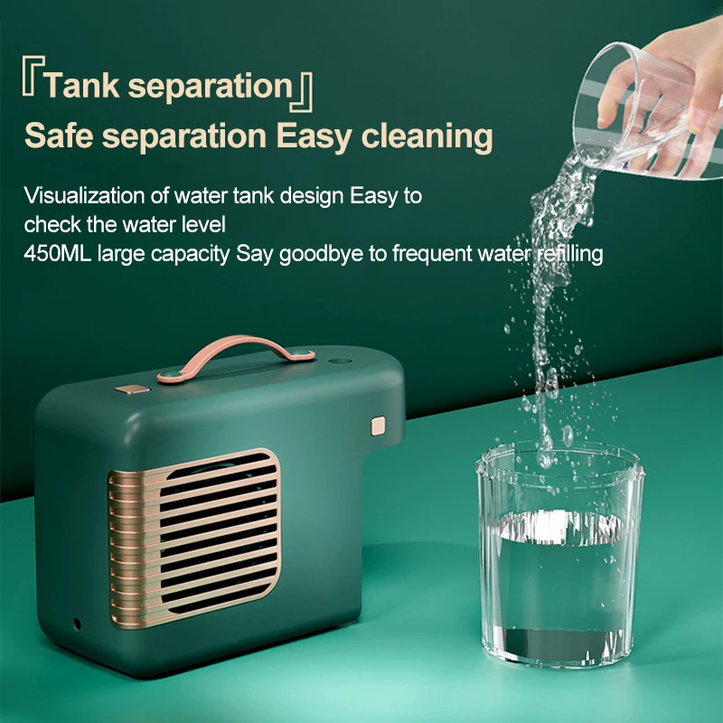 Electric Heater Warm Fan Air Humidifier for Home Fan Heaters Hand Warmer Water Fogger Essential Oils Diffuser Mist Maker Lights