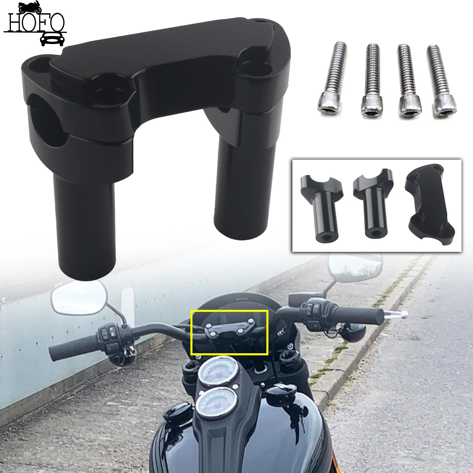 

Motorcycle 3.5" Straight Handlebar Risers Top Clamp CNC Aluminum For Harley Sportster XL883C XL1200C Motorbike Accessories ﻿