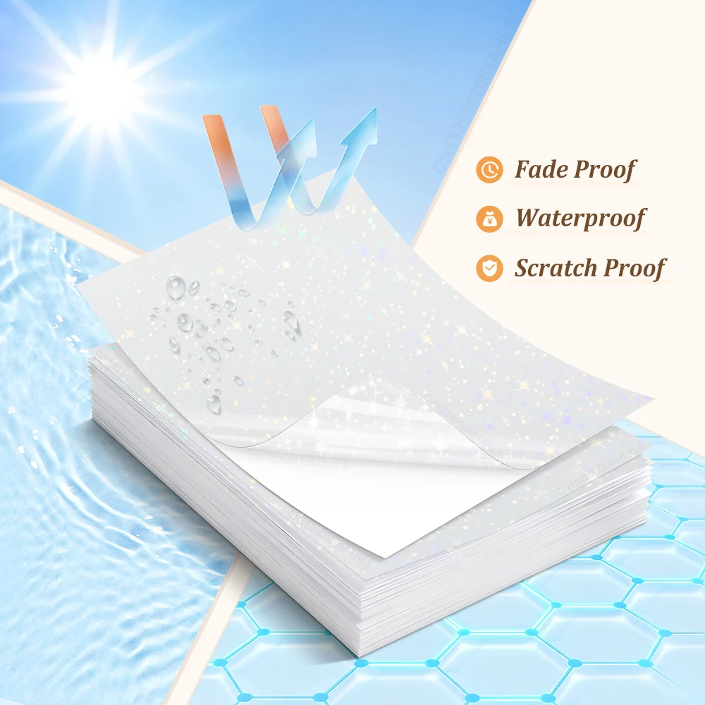 10 ورقة A4 شفافة ثلاثية الأبعاد تراكب التصفيح فيلم A4 ذاتية اللصق مغلفة مقاوم للماء ملصق فينيل ورقة A4 ورقة