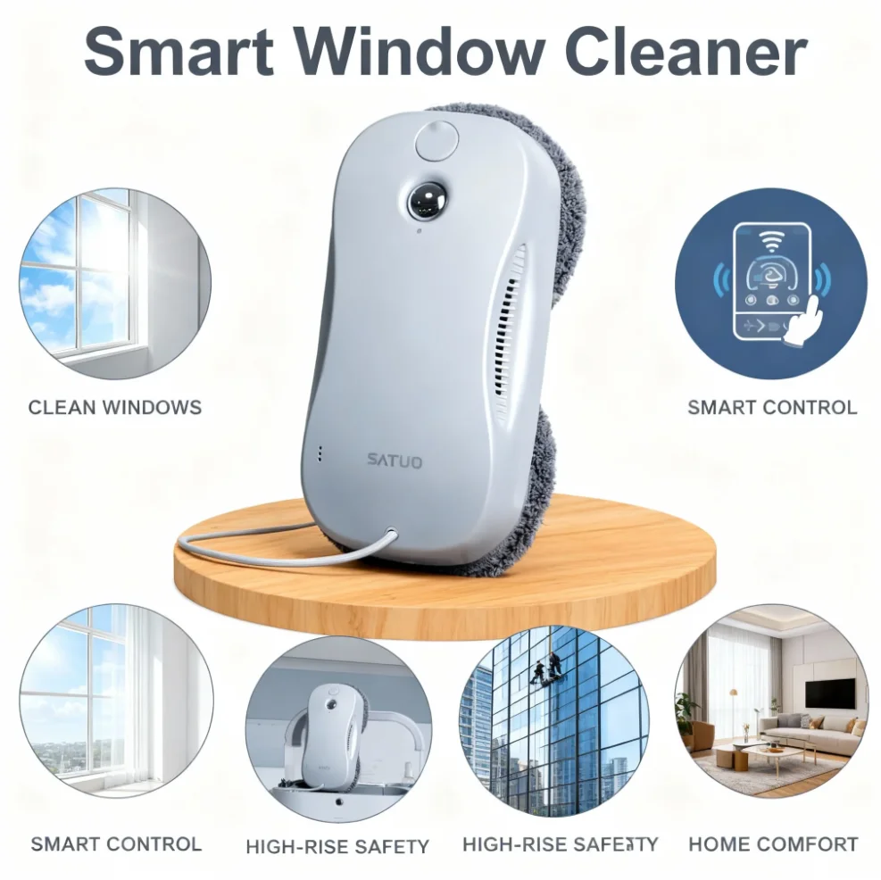 

Remote Control Pro Fully Automatic Window Cleaner Brushless Motor Intelligent Navigation 180min Runtime 10 Extra Cleaning