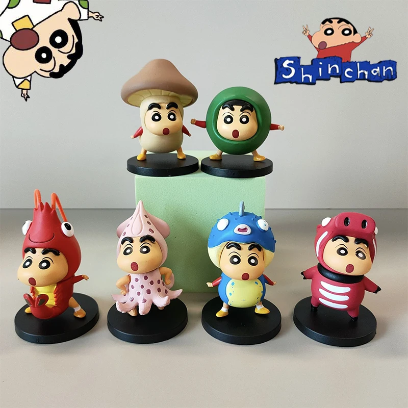 

6 PCS Crayon Shin Chan Series Anime Figurine Doll Set Super Cute Toy Gift