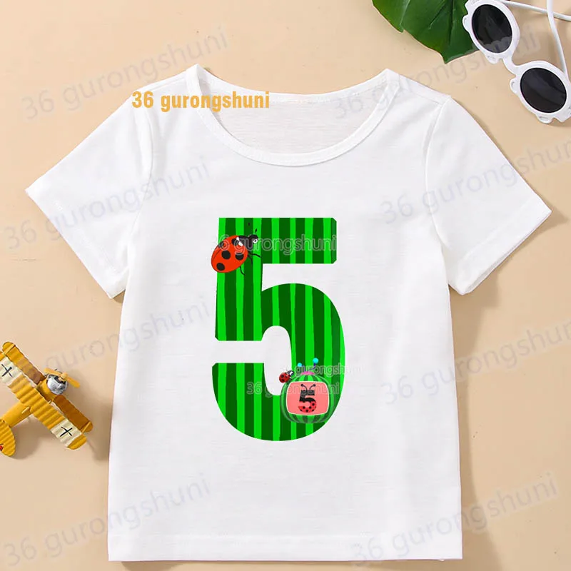 T Shirt Boys T Shirts Kids Tshirt 2 3 4 5 6 years birthday T-shirts summer Short Sleeve Tops For Girls-clothing Children Clothes