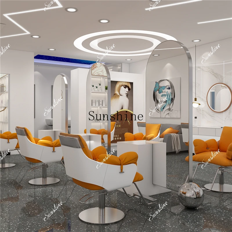 

Floor-to-ceiling mirror with cabinet, special hair salon, mirror table stainless steel single and double-sided TF